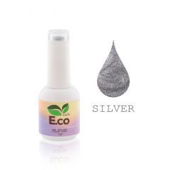 Гель-лак для ногтей с эффектом "Кошачий глаз" E.co Nails Crazy cat's eye SILVER №008, 10мл