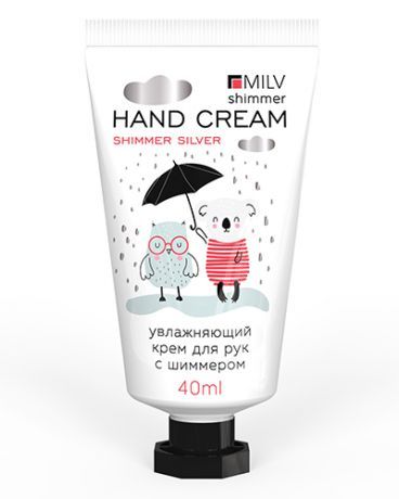 Крем для рук увлажняющий с шиммером Milv Silver Леденец 40 мл