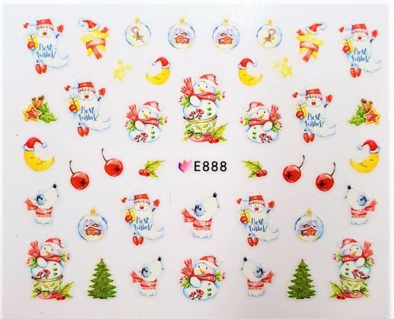 Наклейки для ногтей "Новогоднее чудо" E888