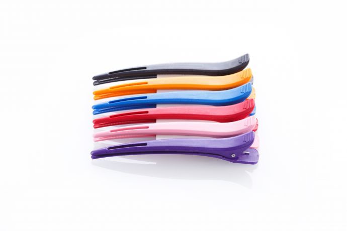 Зажим для волос MP пластик цвет. 12см 6шт./упарт.C-88