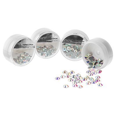 Термостразы универсальные Swarovski Чехия, голографические в баночке ( размер в ассорт.)от 90 до 400