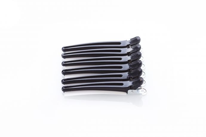 Зажим для волос MP пластмасса/металл черные 10см 6шт.в уп арт.C-81