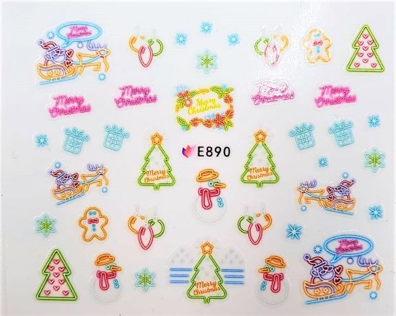 Наклейки для ногтей "Новогоднее чудо" E890