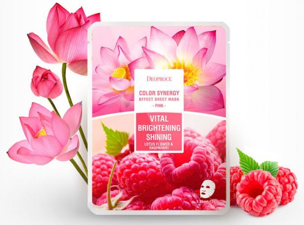 ДП SHEET Маска тканевая на основе цветков лотоса и малины Color Synergy Effect Sheet Mask Pink
