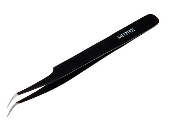 Пинцет острый с углом Metzger РТ-6521-BL, 12.2см