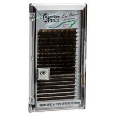 Ресницы на ленте Колибри Фест 20лин, 0,15 D-изгиб, коричневые MIX