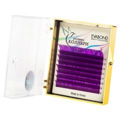 Ресницы на ленте Колибри фиолетовые 8 линий, 0,07 С-изгиб, MIX (8-13)