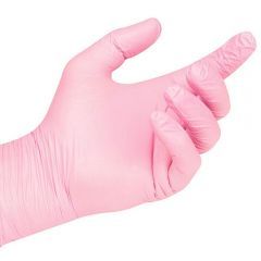 Перчатки  нитриловые  E.co Nails  L , розовые  смотровые 50 пар