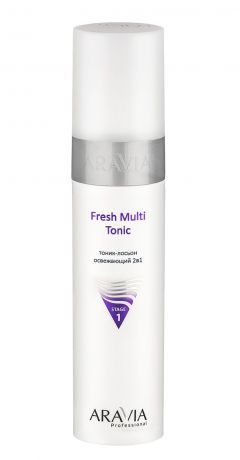 Тоник лосьон для лица освежающий 2в1 ARAVIA Professional Fresh Multi Tonic, 250 мл.
