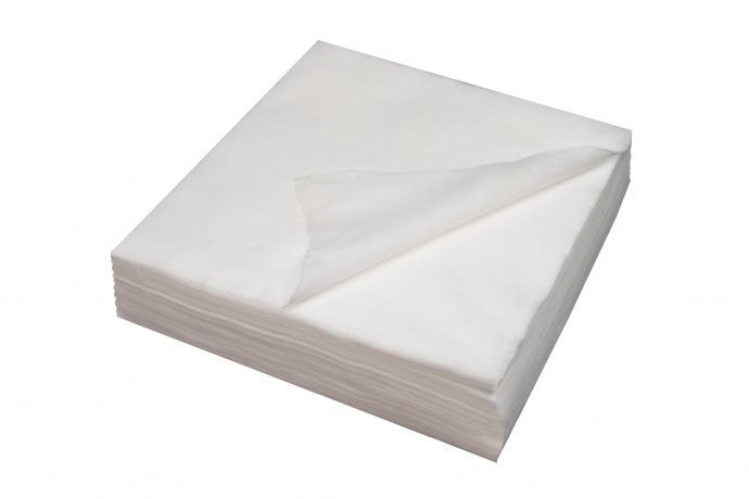Салфетка одноразовая 20х20, спанлейс 40 гр/м2, белая, 100 шт/уп