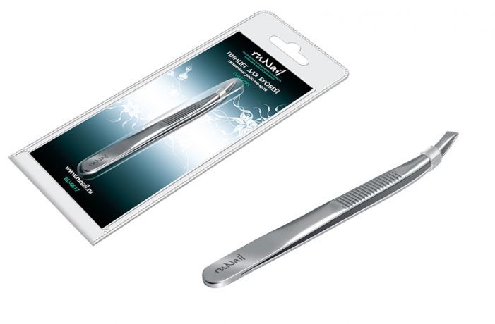 Пинцет для бровей скошенные рабочие края, 8,3см