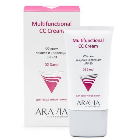 CC-крем защитный SPF-20 Multifunctional "ARAVIA Professional" CC Cream Sand 02, 50 мл
