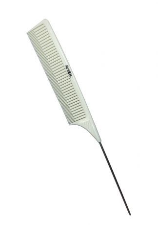 Расческа для вуального мелирования с металлическим хвостиком VEIL, белый