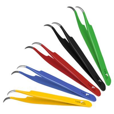 Пинцет для наращивания ресниц Praktik изогнутый (цвет в ассорт.)