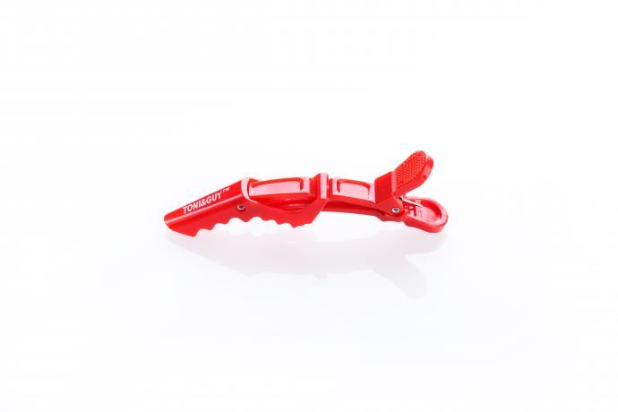 Зажимы крокодил Tony&Guy красные глянец, 6 штук в упаковке