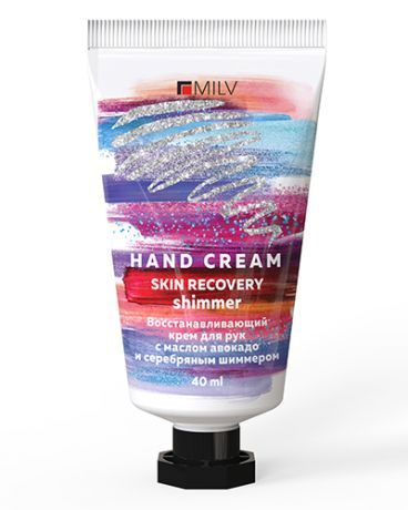 Крем Milv для рук восстанавливающий с маслом авокадо и шиммером "Арбуз" 40 мл.