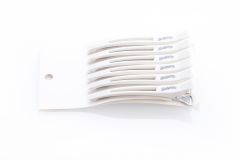 Зажимы с силиконовой вставкой 6 штук в упаковке, металлический низ, белые