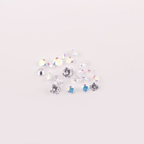 №52 Стразы E.Co Nails голографические молочные микс размеров(100 шт.)