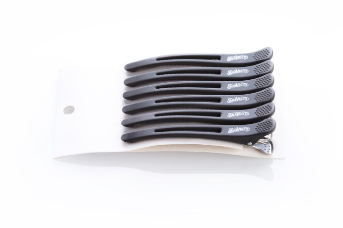 Зажимы с силиконовой вставкой 6 штук в упаковке, металлический низ, черные