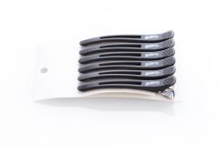 Зажимы с силиконовой вставкой 6 штук в упаковке, металлический низ, черные