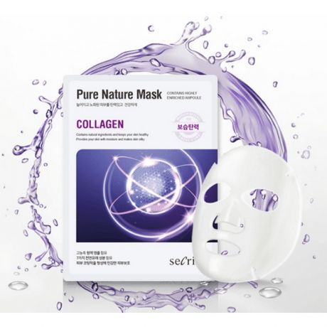 AH Secriss Маска для лица тканевая SECRISS PURE NATURE MASK Pack-Collagen 25мл