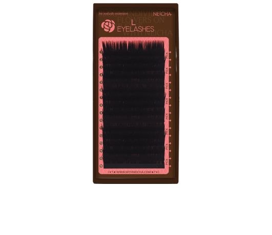 Ресницы черные NEICHA Twinkle 6 линий L-Natural Curve 0,07 MIX (8-14)