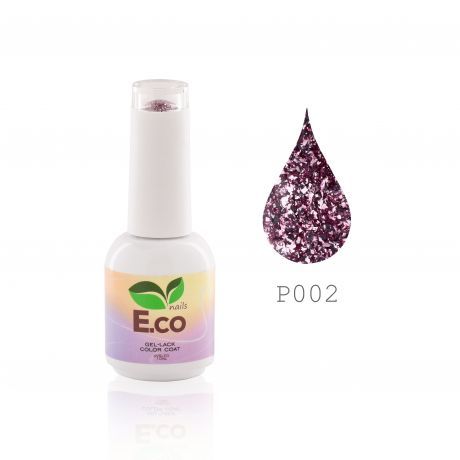 Гель-лак для ногтей с блестками E.co Nails Platinum P002 10мл.
