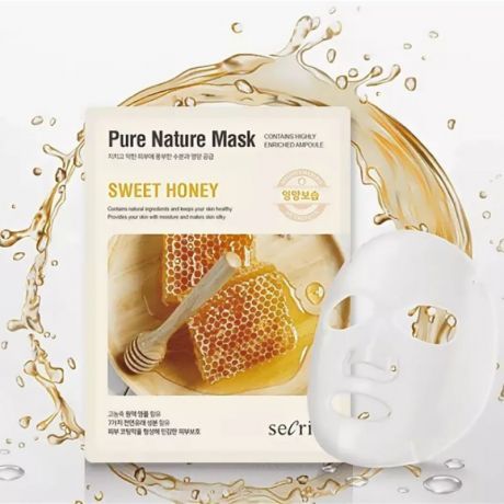 AH Secriss Маска для лица тканевая SECRISS PURE NATURE MASK Pack-SWEET HONEY 25мл