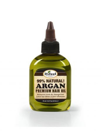 Масло для волос натуральное премиальное с арганой 99% Difeel, 75мл