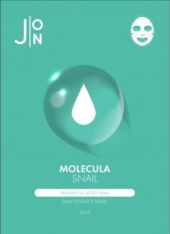 [J:ON] Тканевые патчи (маски) для лица Улиточный Муцин Molecula snail daily essence mask, 1шт * 23мл