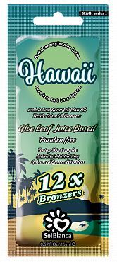 Крем для солярия 12 бронзаторов, масла пшеницы и оливы, экстракт крапивы SolBianca Hawaii 15 мл.