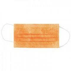 Маски медицинские 3-слойные с носовым фиксатором в п/э (Оранжевая)