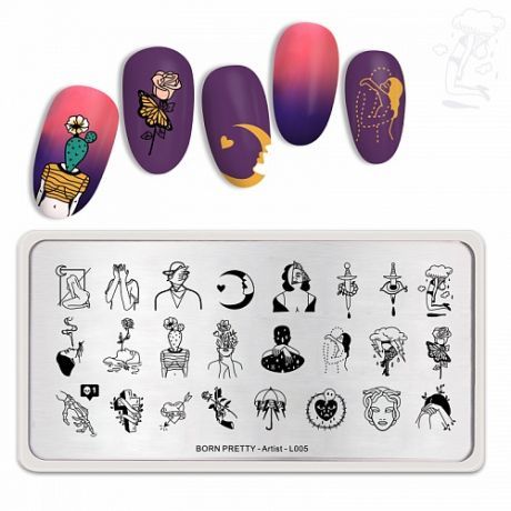 Пластина для стемпинга 12*6 см BORN PRETTY 46155 BP-L005, Artist1шт