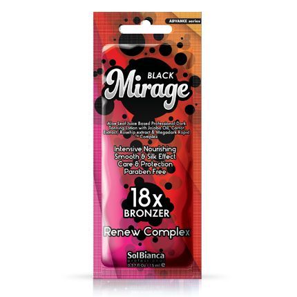Крем для солярия 18 бронзаторов, масло жожоба, экстрактами моркови, шиповника SolBianca Mirage15 мл.