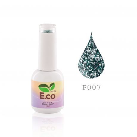 Гель-лак для ногтей с блестками E.co Nails Platinum P007 10мл.