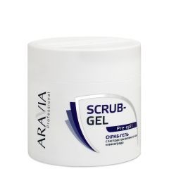 Скраб-гель перед депиляцией с экстрактом зеленого чая и винограда ARAVIA Professional 300мл.