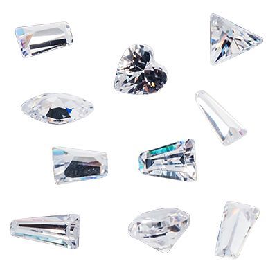 Стразы Swarovski  (в ассорт. алмаза, рисинка, сердечко, трапеция) , 10 шт