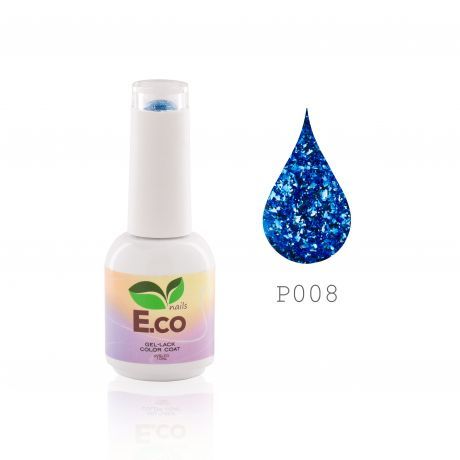 Гель-лак для ногтей с блестками E.co Nails Platinum P008 10мл.