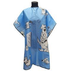Пеньюар на кнопках детский Собачки голубой водот-щий (95×130см)  MelonPro MP1248