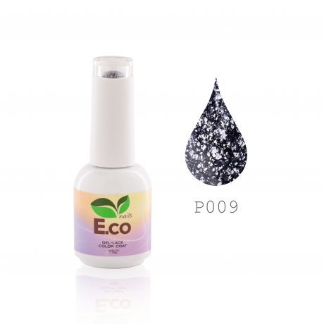 Гель-лак для ногтей с блестками E.co Nails Platinum P009 10мл.