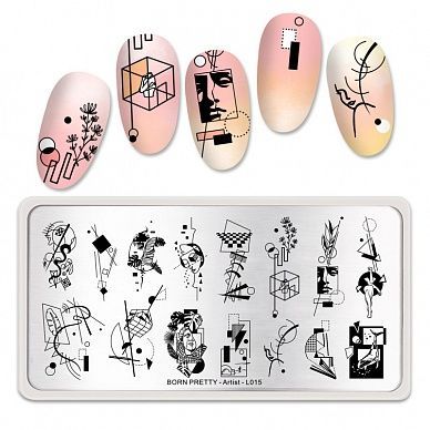 Пластина для стемпинга 12*6 см BORN PRETTY 51028 BP-L015, Artist.1шт