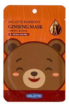 МЛТ Маска тканевая  с экстрактом красного женшеня  MILATTE FASHIONY GINSENG Mask SHEET   21гр.
