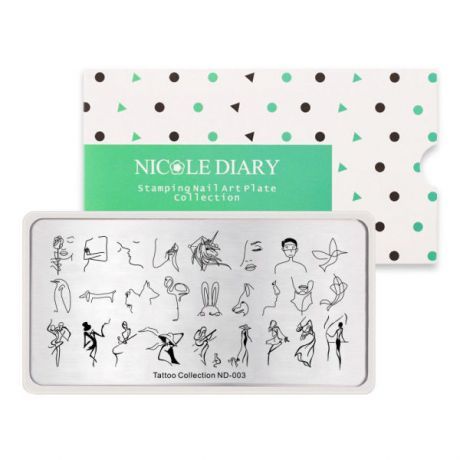 Пластина для стемпинга 12*6 см NICOLE DIARY 43497 ND-003 Tattoo collection.1шт