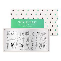 Пластина для стемпинга 12*6 см NICOLE DIARY 43497 ND-003 Tattoo collection.1шт