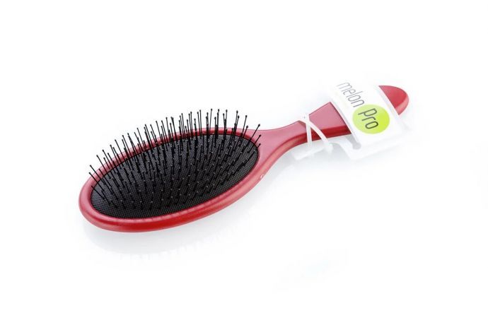 Щётка массажная для волос 100% нейлон овальная Мelon Pro, 224*70мм