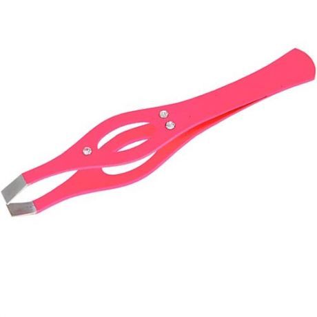 Пинцет прямой Metzger РТ-213 (2)-DP, темно-розовый со стразами