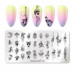 Пластина для стемпинга 12*6 см NICOLE DIARY 50330 ND-185 .1шт