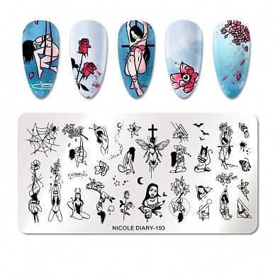 Пластина для стемпинга 12*6 см NICOLE DIARY 50574 ND-193 .1шт